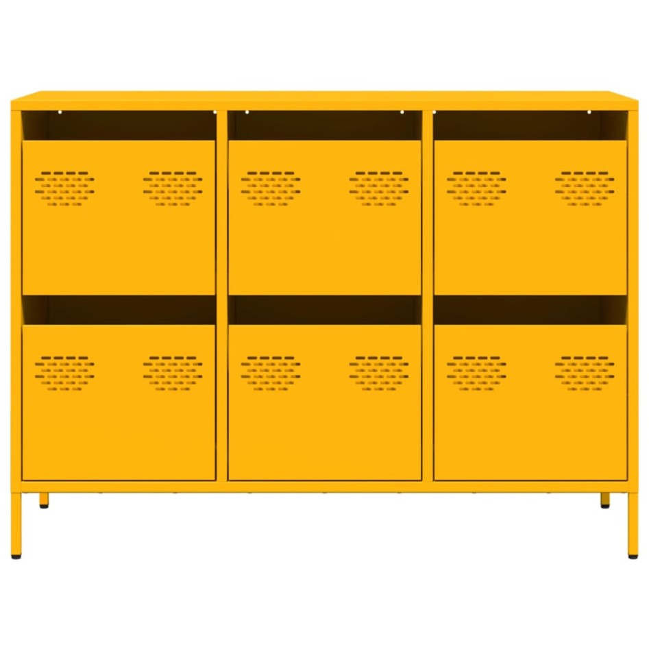 Aparador acero laminado frío amarillo mostaza 101,5x39x73,5