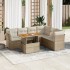 Set sofás de jardín 7 piezas y cojines ratán sintético