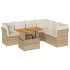 Set sofás de jardín 7 piezas y cojines ratán sintético