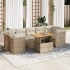 Set de sofás de jardín y cojines 8 piezas ratán sintético