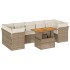 Set de sofás de jardín y cojines 8 piezas ratán sintético