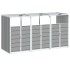 Cobertizo de 3 contenedores basura acero gris 216x81x115
