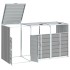 Cobertizo de 3 contenedores basura acero gris 216x81x115