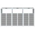 Cobertizo de 3 contenedores basura acero gris 216x81x115