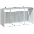 Cobertizo de 3 contenedores basura acero gris 216x81x115