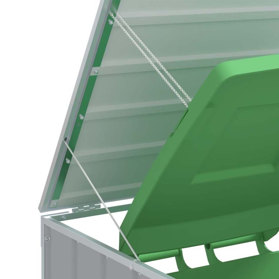 Cobertizo de 3 contenedores basura acero gris 216x81x115