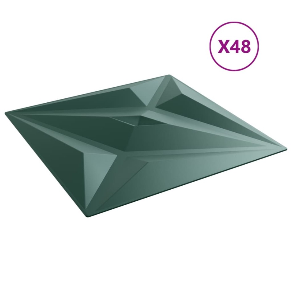 Paneles de pared 48 uds XPS estrella verde 50x50 cm 12