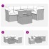 Set de muebles de jardín 6 pzas y cojines ratán sintético