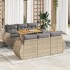 Set sofás de jardín 7 piezas y cojines ratán sintético