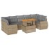 Set de sofás de jardín y cojines 8 piezas ratán sintético