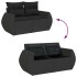 Set de muebles de jardín 5 pzas y cojines ratán sintético