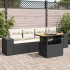 Set de muebles de jardín 5 pzas y cojines ratán sintético