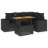 Set de muebles de jardín 5 pzas y cojines ratán sintético