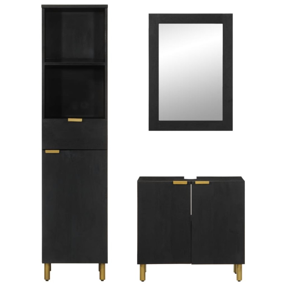 Juego de muebles de baño 3 pzas madera contrachapada