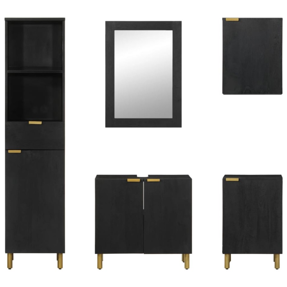 Juego de muebles de baño 5 pzas madera de ingeniería