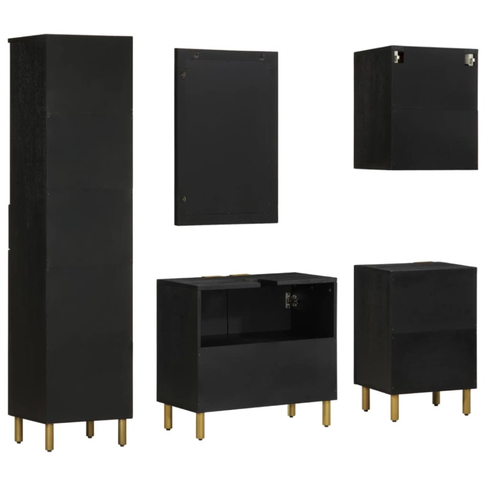 Juego de muebles de baño 5 pzas madera de ingeniería