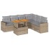Set sofás de jardín 7 piezas y cojines ratán sintético