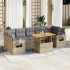 Set de sofás de jardín y cojines 8 piezas ratán sintético