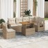 Set sofás de jardín 7 piezas y cojines ratán sintético
