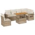 Set sofás de jardín 7 piezas y cojines ratán sintético