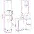 Set muebles de baño 2 piezas madera contrachapada gris