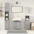 Set muebles de baño 2 piezas madera contrachapada gris