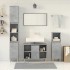 Set muebles de baño 2 piezas madera contrachapada gris