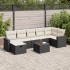 Set de sofás de jardín y cojines 8 piezas ratán sintético