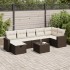 Set sofás de jardín 8 piezas y cojines ratán sintético