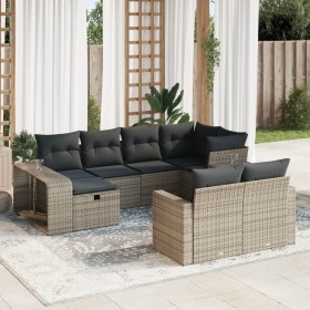 Set de sofás de jardín y cojines 10 pzas ratán sintético