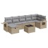 Set de sofás de jardín y cojines 8 piezas ratán sintético