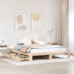 Estructura de cama sin colchón madera maciza de pino 200x200 cm