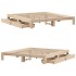 Estructura de cama sin colchón madera maciza de pino 200x200