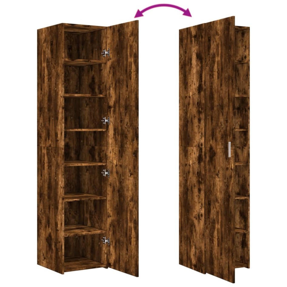 Aparador de madera de ingeniería roble ahumado 40x42,5x185