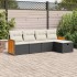 Set de muebles de jardín 5 pzas y cojines ratán sintético
