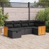Set de sofás de jardín 6 piezas y cojines ratán sintético