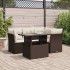 Set comedor de jardín 5 piezas y cojines ratán sintético
