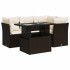 Set comedor de jardín 5 piezas y cojines ratán sintético