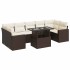Set sofás de jardín 8 piezas y cojines ratán sintético