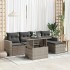 Set de muebles de jardín 6 pzas y cojines ratán sintético