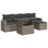 Set de muebles de jardín 6 pzas y cojines ratán sintético