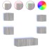 Muebles de TV de pared con luces LED 5 piezas gris