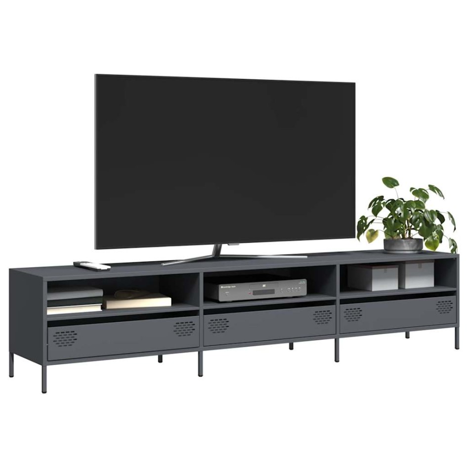 Mueble de TV acero laminado en frío antracita 202x39x43,5