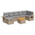 Set de sofás de jardín y cojines 8 piezas ratán sintético