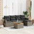 Set de muebles de jardín 6 pzas y cojines ratán sintético