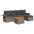 Set de muebles de jardín 6 pzas y cojines ratán sintético