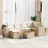 Set sofás de jardín 7 piezas y cojines ratán sintético