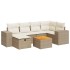 Set sofás de jardín 7 piezas y cojines ratán sintético