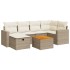Set sofás de jardín 7 piezas y cojines ratán sintético