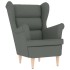 Sillón con taburete reposapiés tela gris
